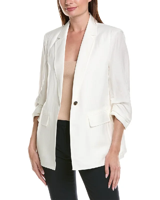 Anne Klein Notch Collar Linen-Blend Jacket