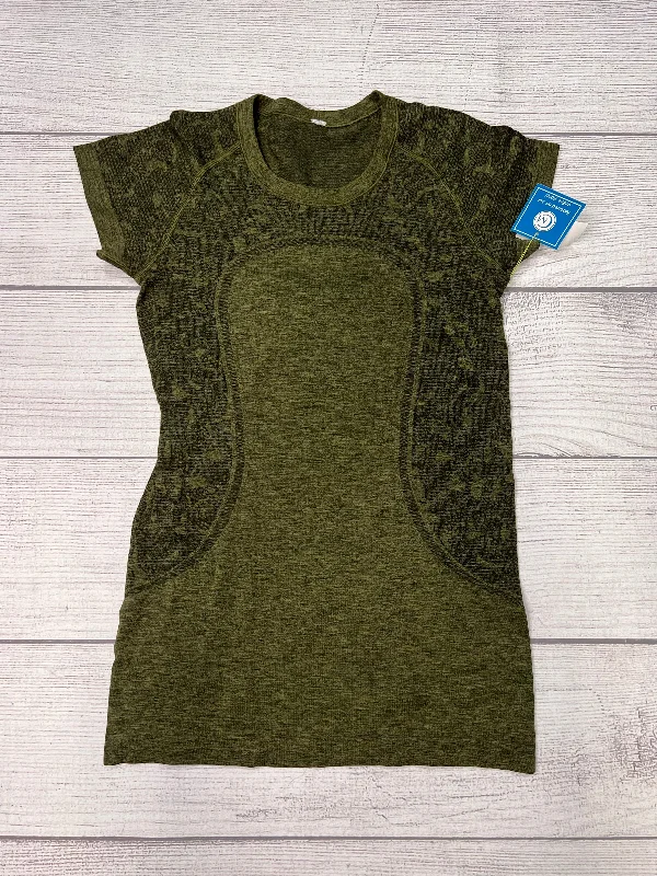 Athletic Top Short Sleeve By Lululemon In Green, Size: M