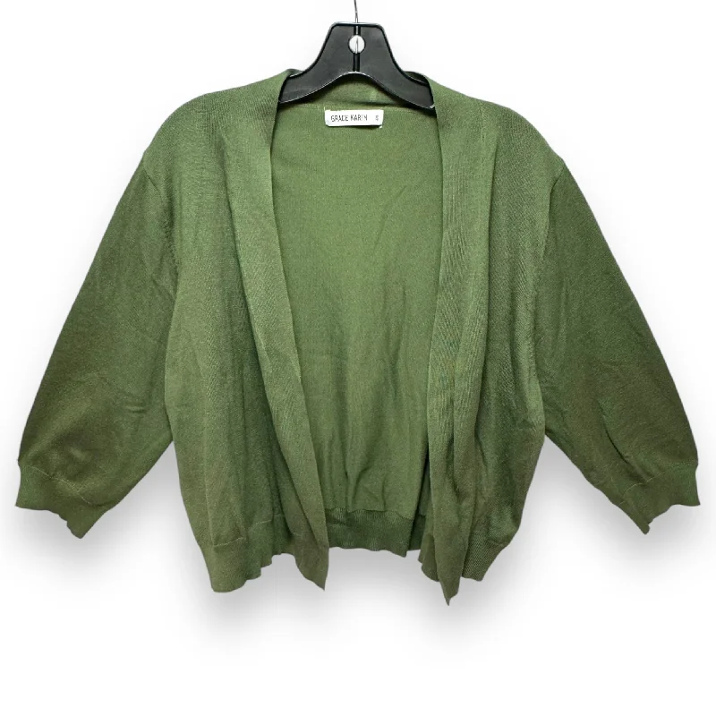 Sweater Cardigan By Grace Karin In Green, Size: 3x