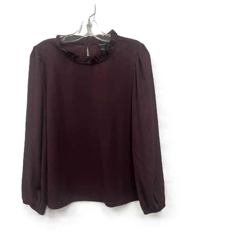 Top Long Sleeve By Ann Taylor In Purple, Size: S