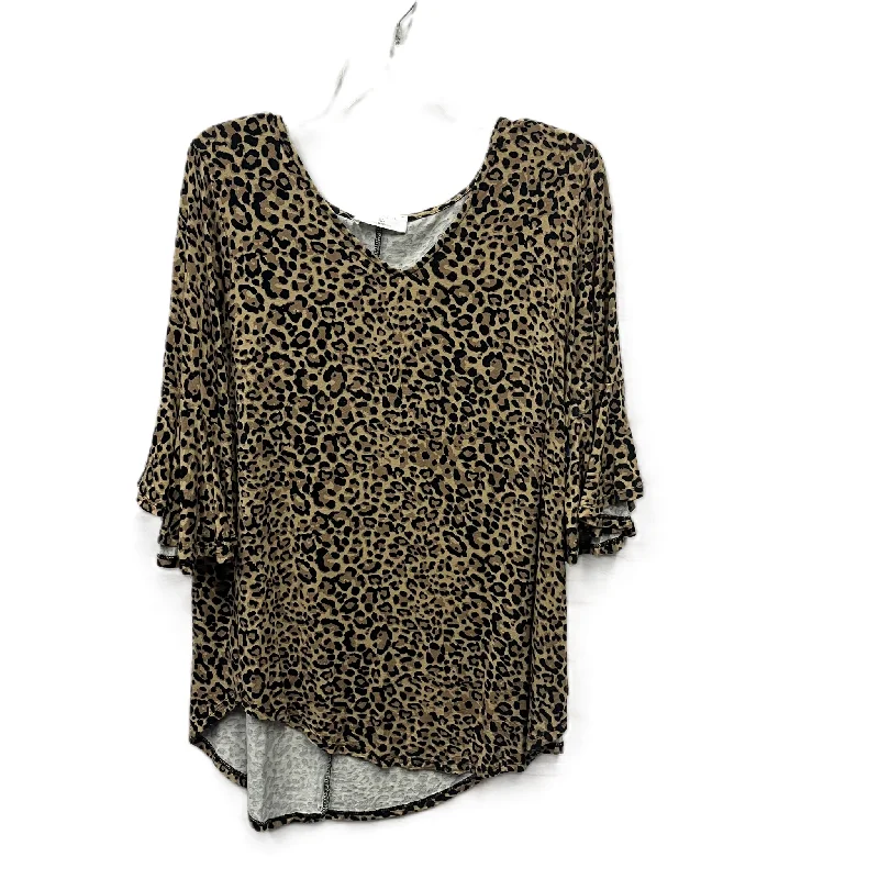 Top Long Sleeve By Zenana Outfitters In Brown, Size: Xl