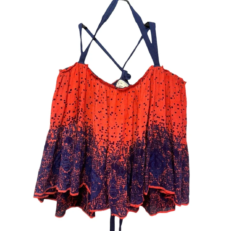 Top Sleeveless By Free People In Blue & Orange, Size: S