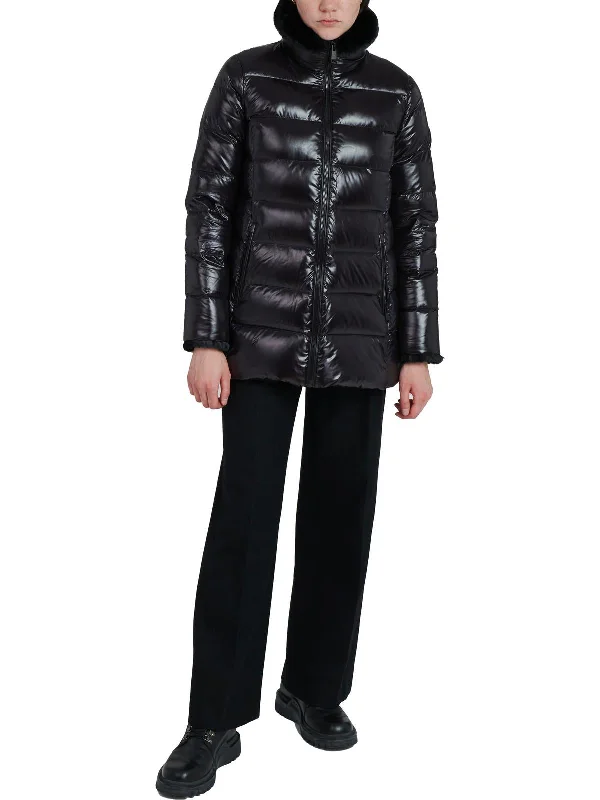 Womens Insulated Faux Fur Puffer Jacket