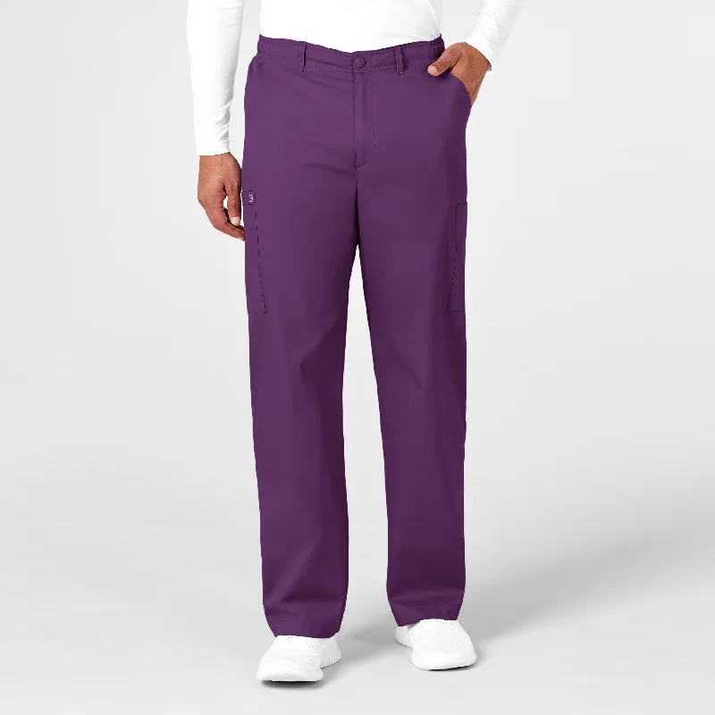 WonderWORK Men's Cargo Scrub Pant - Eggplant