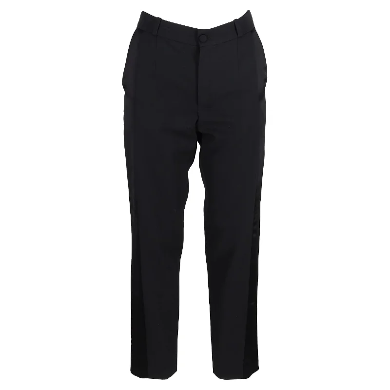 Lanvin Straight Leg Trousers in Black Wool