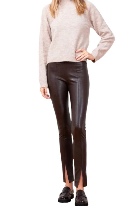 Max Fine Pleather Pants In Brown