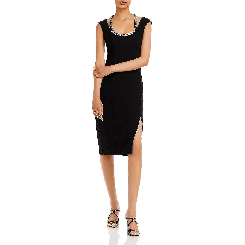 Aqua Womens Embellished Knee-Length Sheath Dress