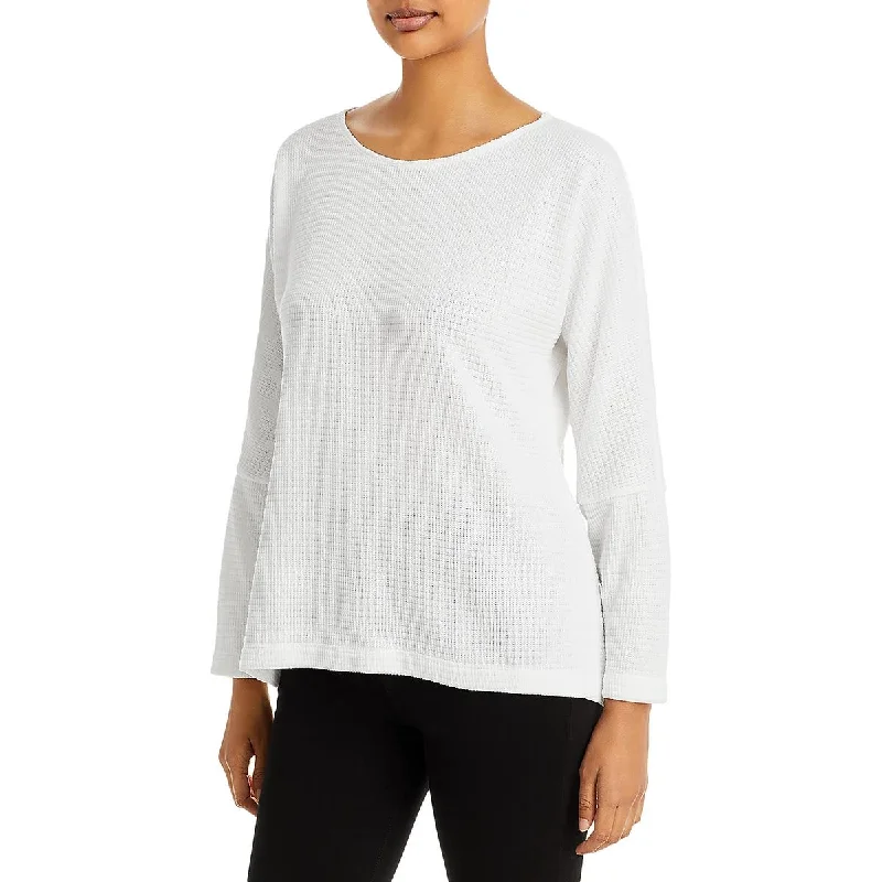 Chenault Womens Ribbed Wide Neck Pullover Top